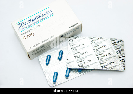 Detrusitol capsules (tolterodine) prescribed for overactive bladder syndrome Stock Photo