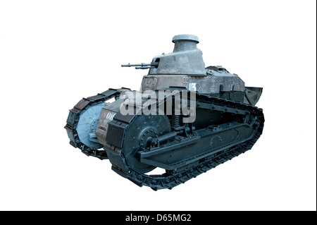 A cut out of a FT-17 Tank, Isolated. Used by French forces during WW1 Stock Photo