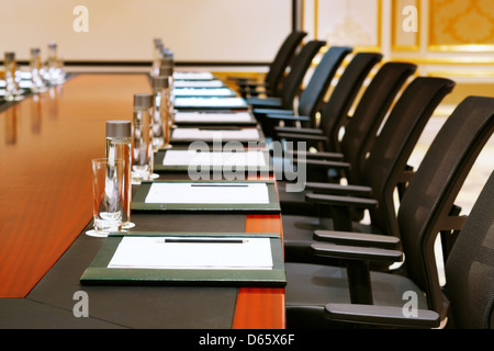 A detail shot of a meeting room often referred to as MICE by the hospitality fraternity Stock Photo