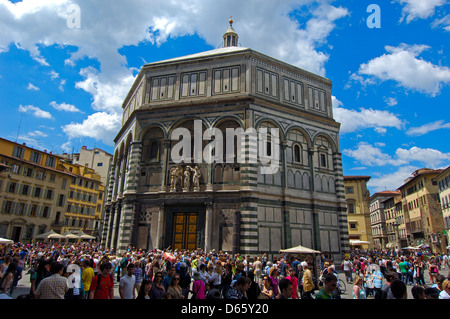 Florence. Baptistry, Gates of Paradise, East Door, Duomo square. Piazza del Duomo. Tuscany. Italy. Europe Stock Photo