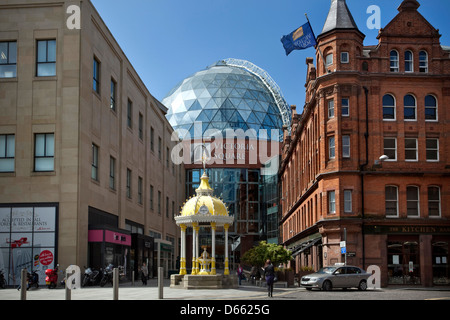Victoria Square, Jaffe Fountain, retail, shopping center, residential, leisure, development, Belfast, Northern Ireland Stock Photo