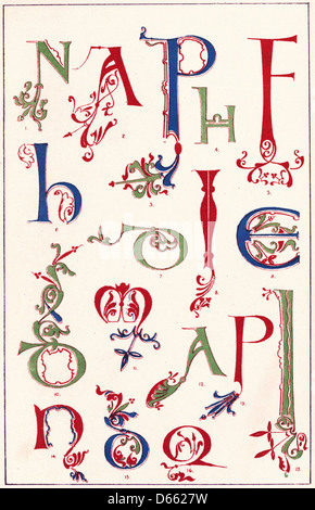 An illustration by W. R. Tymms from 1860 showcasing calligraphy ...