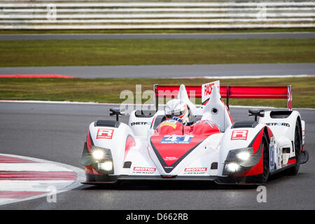 12.04.2013 Silverstone Circuit Northamptonshire England. Free Practice for Round 1 of the FIA World Endurance Championship - 6 Hours of Silverstone. #41 GREAVES MOTORSPORT (GBR). Zytek Z11SN - Nissan. Class LMP2. Drivers: Chris Dyson (USA) Michael Marsal (USA) Tom Kimber-Smith (GBR) Stock Photo
