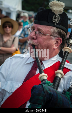 Bagpipe players perform Stock Photo