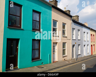 Colorful terraced houses in Aberystwyth Wales UK Stock Photo