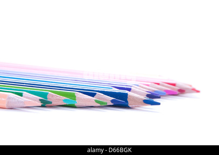 Shot of multicolored pencils isolated on white Stock Photo