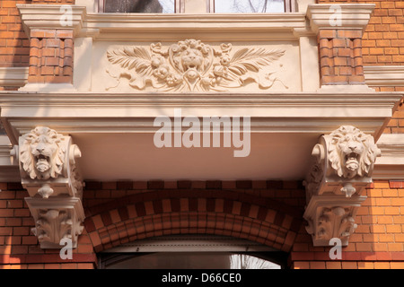 Decorations on a building in the old town of Wiesbaden, Hesse, Germany Stock Photo