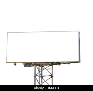 Blank billboard isolated on white Stock Photo