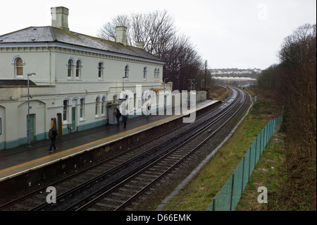 Empty railway station, London Road, Brighton, UK Stock Photo