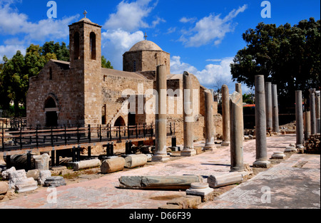 Side view of the Anglican church of Ayia Kyriaki, Chrysopolitissa, Kato Paphos, Cyprus. Stock Photo