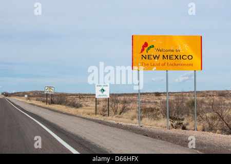 Nm. Sign Welcome to New Mexico road sign located along interstate 10 on the ...