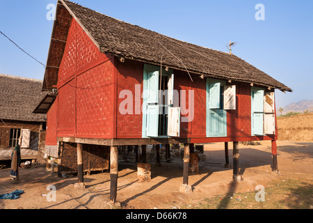 A house built on stilts, Yay Kyi village, Mandalay, Myanmar, (Burma) Stock Photo