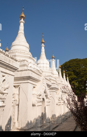 Stupas and htis of Sandamuni Pagoda, Mandalay, Myanmar, (Burma) Stock Photo