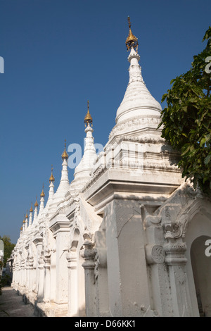 Stupas and htis of Sandamuni Pagoda, Mandalay, Myanmar, (Burma) Stock Photo