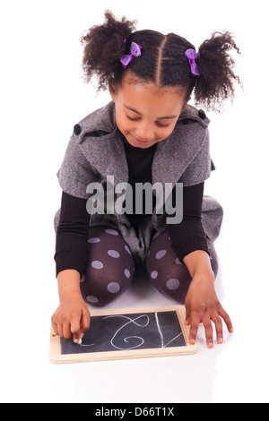 young African girl with a black slate Stock Photo
