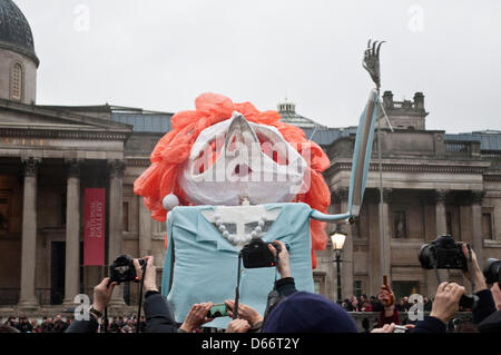Effigy of Thatcher, during the demonstration for the Death of Thatcher - London. 13/04/2013 Stock Photo