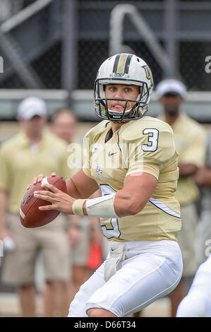 April 13, 2013: UCF Knights quarterback Tyler Gabbert (3) during UCF Spring Game action at the Bright House Network Stadium in Orlando, Fl Stock Photo