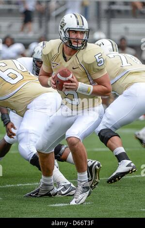 April 13, 2013: UCF Knights quarterback Blake Bortles (5) during UCF Spring Game action at the Bright House Network Stadium in Orlando, Fl Stock Photo