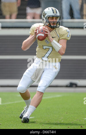 April 13, 2013: UCF Knights quarterback Troy Green (7) during UCF Spring Game action at the Bright House Network Stadium in Orlando, Fl Stock Photo