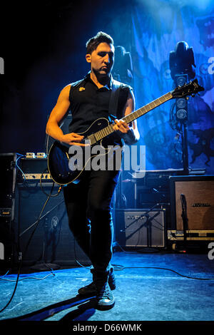 April 13, 2013 - Toronto, Ontario, Canada - American experimental rock band 'Stolen Babies' on stage at Sound Academy in Toronto. In picture - guitarist DAVEY OBERLIN (Credit Image: © Igor Vidyashev/ZUMAPRESS.com) Stock Photo