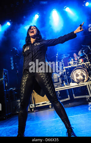 April 13, 2013 - Toronto, Ontario, Canada - Italian heavy metal band 'Lacuna Coil' on stage at Sound Academy in Toronto. In picture - lead singer CRISTINA SCABBIA (Credit Image: © Igor Vidyashev/ZUMAPRESS.com) Stock Photo