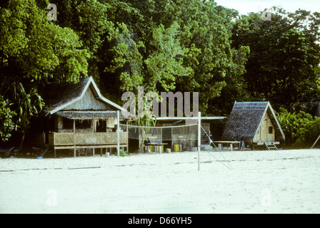 Diving Jetty,Beach,Accommodation,Sipadan Nov 1990 Underwater Slide Conversions, one of the richest marine habitats in the world. Stock Photo