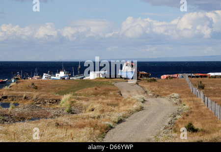 fishing boat, Strait of Magellan, chile, south america Stock Photo - Alamy