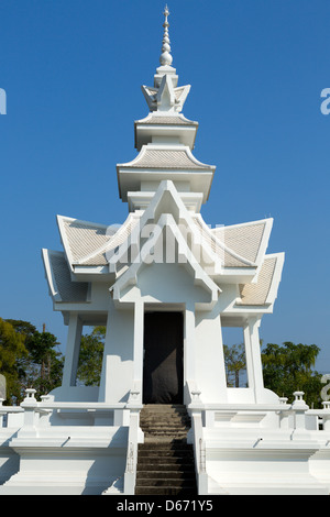White temple in Chiang Rai province, Northern Thailand Stock Photo