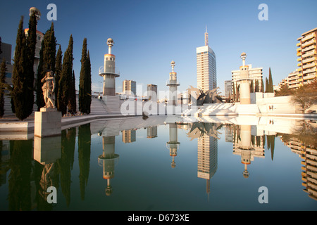 Park of Espanya Industrial in Sants district, Barcelona, Spain Stock Photo