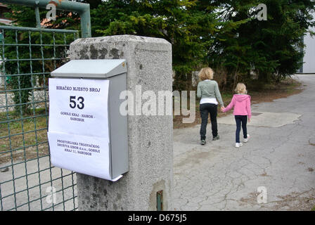 ZAGREB, Croatia 14 April 2013 - Croatians on Sunday took to the first elections for the European Parliament. For the 12 seats in the Croatian parliament, 336 candidates are competing. Voter turnout in elections is not large. Croatia enters the EU on 1 July 2013. Dubravko Grakalic/Alamy Live News Stock Photo