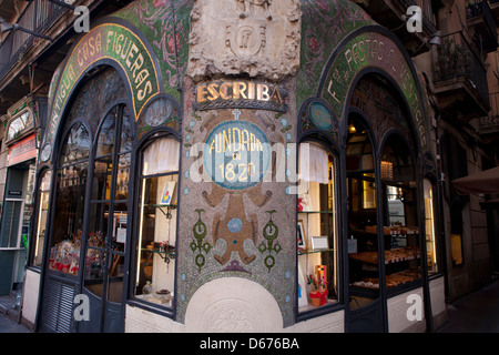 Antigua Casa Figueras in Las Ramblas of Barcelona, Spain Stock Photo