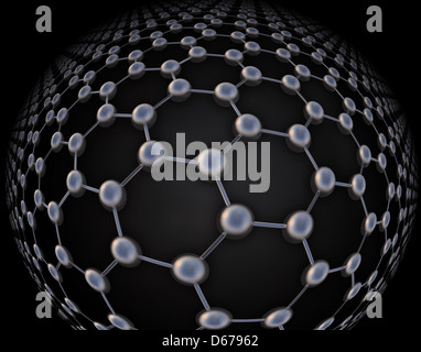 Graphene atomic structure - nanotechnology background illustration Stock Photo