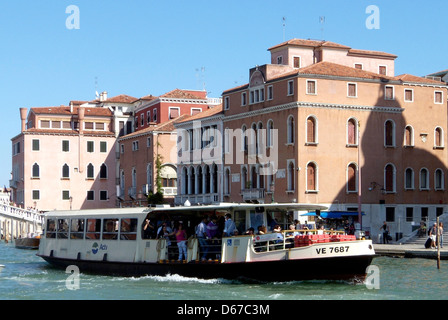 Vaporetto on the Grand Canal in Venice. Stock Photo