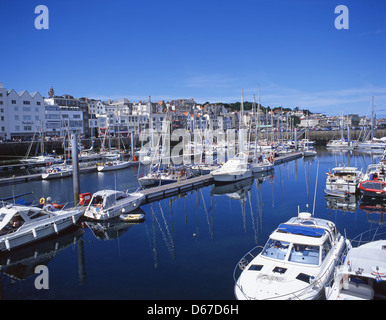 Marina at Saint Peter Port, St Pierre Port Parish, Guernsey, Channel Islands Stock Photo