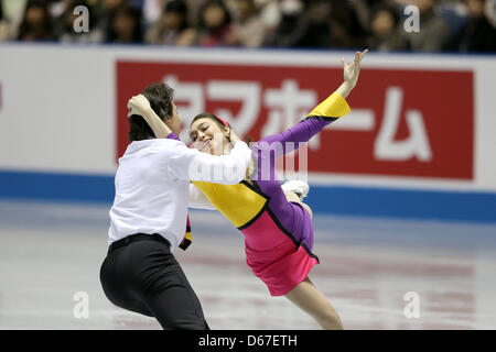 Cathy Reed &  Chris Reed (JPN), APRIL 12, 2013 - Figure Skating : the Ice Dance free dance during the ISU World Team Trophy 2013 in Tokyo, Japan. (Photo by Koji Aoki/AFLO SPORT) Stock Photo