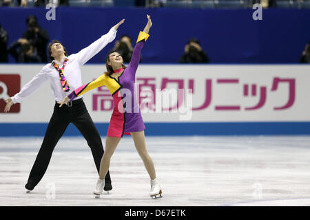 Cathy Reed &  Chris Reed (JPN), APRIL 12, 2013 - Figure Skating : the Ice Dance free dance during the ISU World Team Trophy 2013 in Tokyo, Japan. (Photo by Koji Aoki/AFLO SPORT) Stock Photo