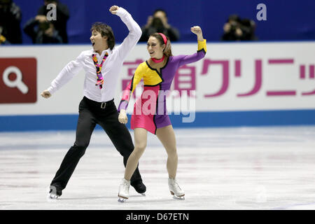 Cathy Reed &  Chris Reed (JPN), APRIL 12, 2013 - Figure Skating : the Ice Dance free dance during the ISU World Team Trophy 2013 in Tokyo, Japan. (Photo by Koji Aoki/AFLO SPORT) Stock Photo