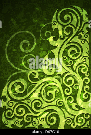 illustration of green Grunge Floral Background Stock Photo - Alamy