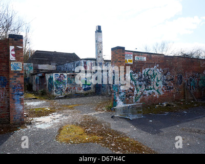 Graffiti on derelict building in Winsford Cheshire UK. Demolished June 2013. Stock Photo