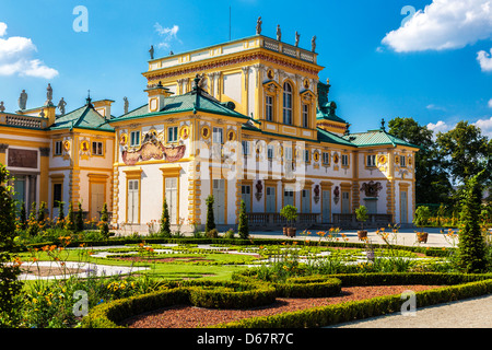 A corner of the 17th century Wilanów Royal Palace and gardens in Warsaw,Poland. Stock Photo