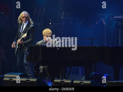 British singer Elton John performs at a charity concert at Independence Square in the city center of Kiev, Ukraine, Saturday, 30 June 2012. The revenue of the concert goes to the Elena Franchuk anti-aids foundation. Photo: Andreas Gebert Stock Photo
