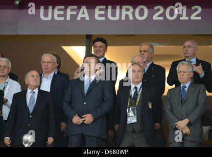 From left, Italian Soccer Federation president Giancarlo Abete