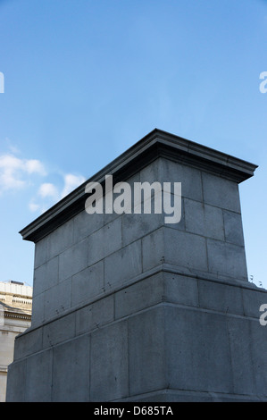 Empty Fourth Plinth in Trafalgar Square. Stock Photo