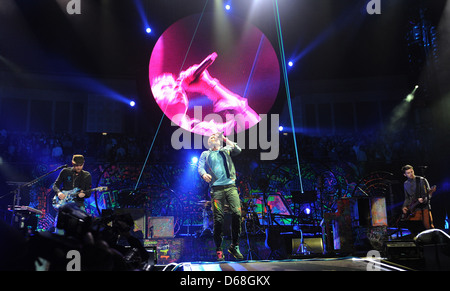 Chris Martin Coldplay perform live at the O2 Arena London, England Stock Photo