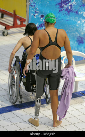 South Africa's Natalie Du Toit takes part in the 26th International German championship for swimmers with an impairment at the swimming and diving arena SSE in Berlin, Germany, 30 June 2012. The Championship is held in advance of the London 2012 Paralympic Games. Photo: Markus Heine Stock Photo