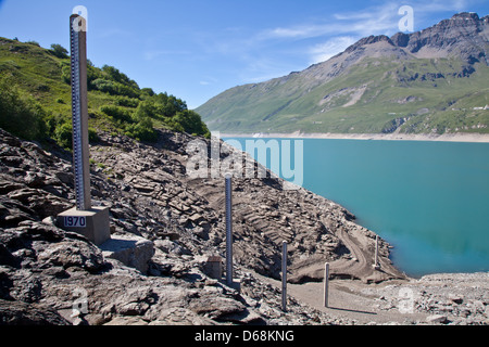 Dam water level measurement Stock Photo