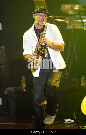 Saxophonist Todd Cooper performs on stage during The Alan Parsons Live Project tour 2012 at Circus Krone in Munich, Germany, 19 July 2012. Photo: Revierfoto