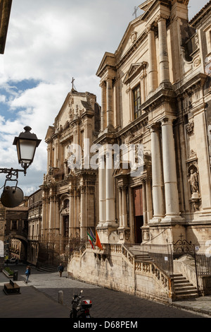 Catania, Via Crociferi, Baroque churches. Stock Photo