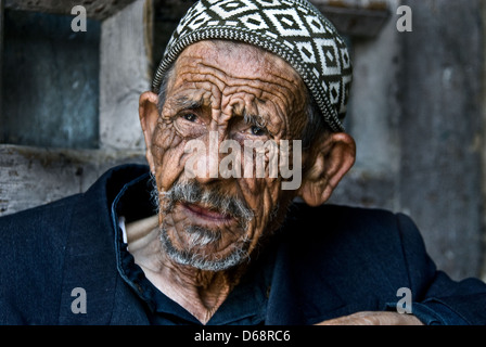 Headshot of a mature Arab man. Photographed in the Old City Jerusalem Stock Photo
