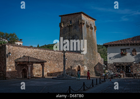 Tower of Doña Urraca, village of Covarrubias, Burgos, Castilla y León, Spain, Europe Stock Photo
